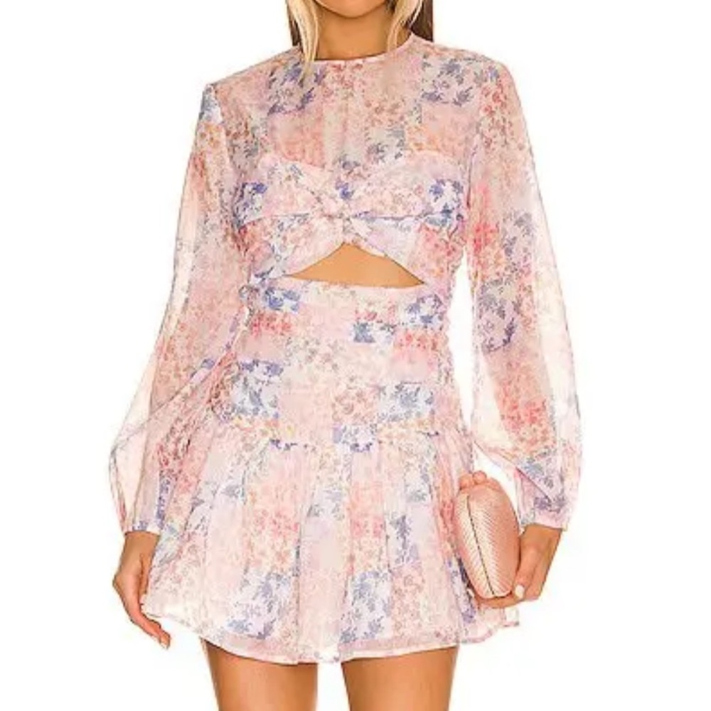 Atoir Floral Mini Dress in Pink and Blue